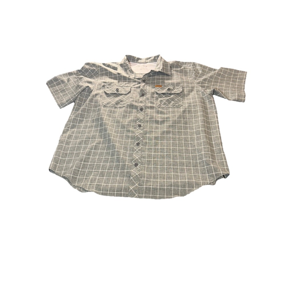 Orvis Performance Tech Shirt Mens XXL Gray SS Button Up Ventilated UPF